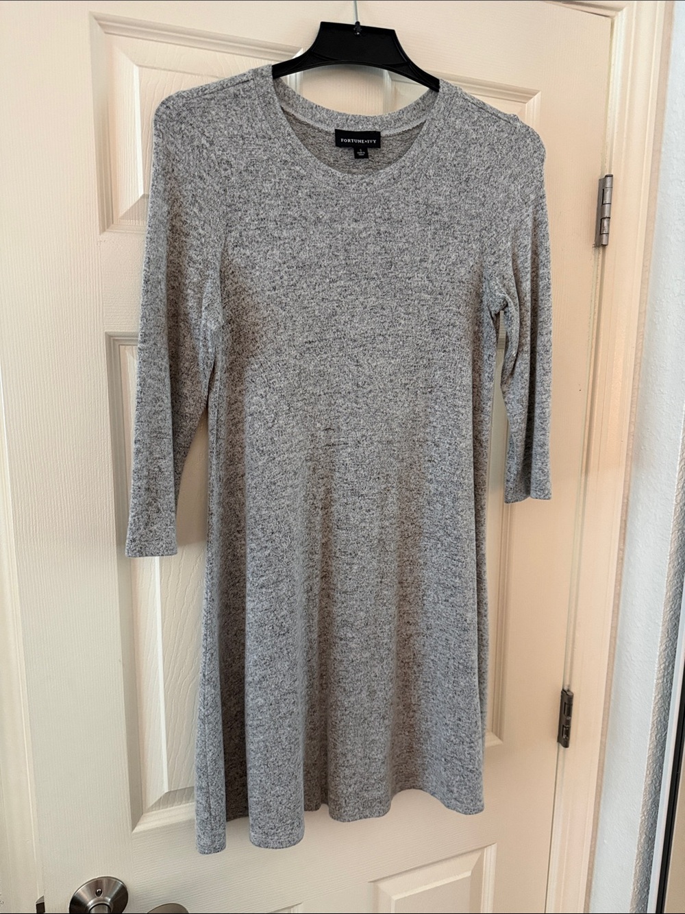 Heather Gray Long-Sleeve A-Line Dress